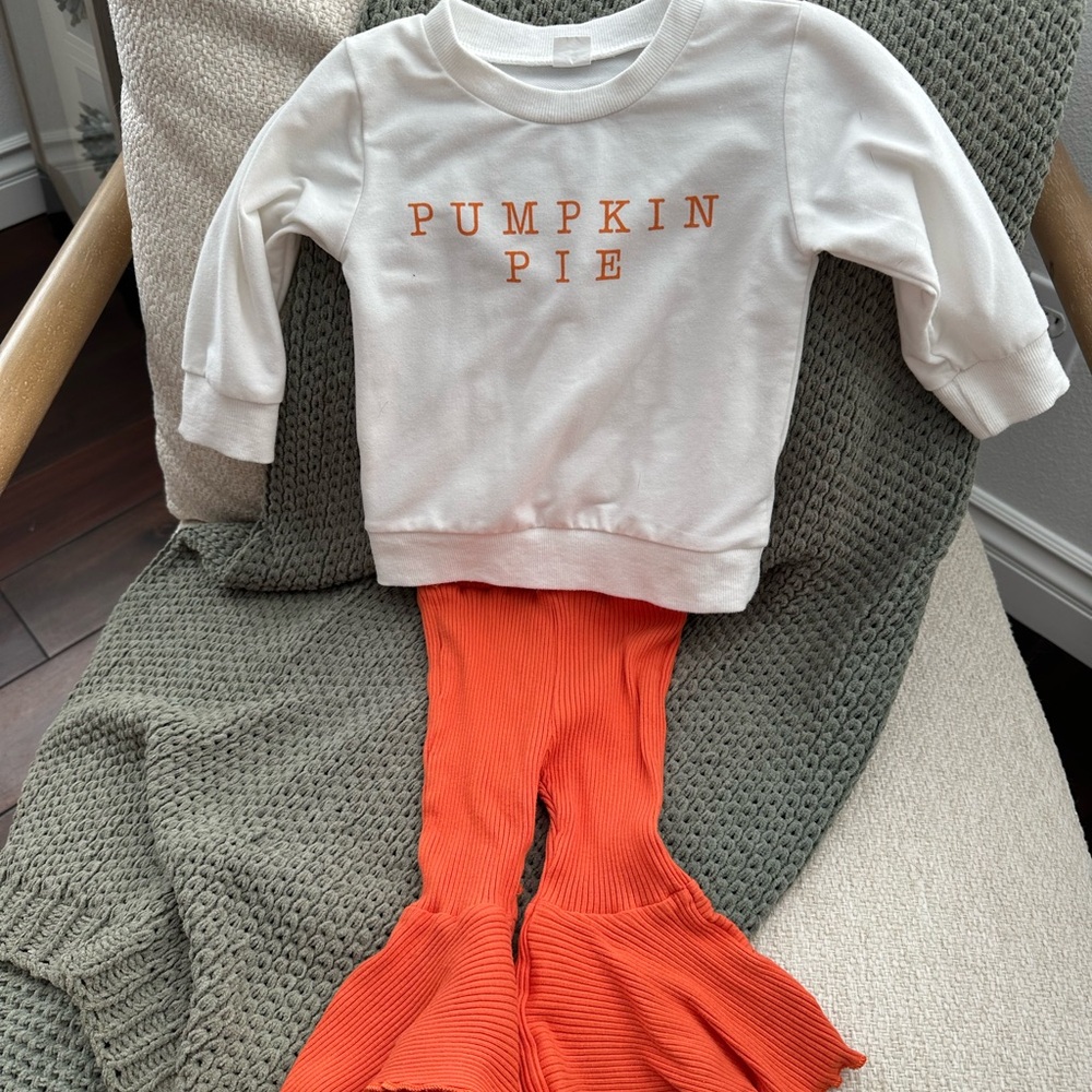 Pumpkin Pie Sweatshirt and Orange Pants Set